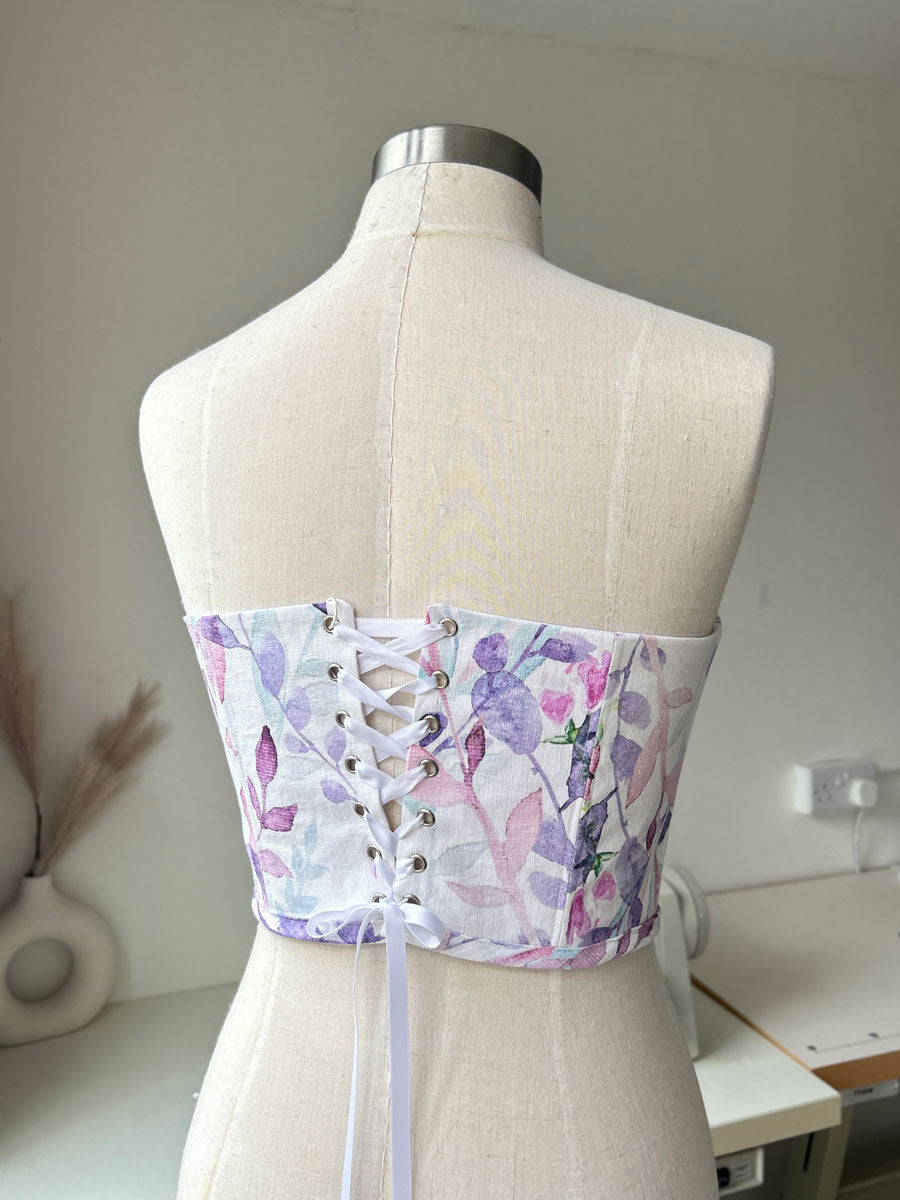 SAMPLE SIZE 10 Charlotte corset - Linen strapless corset