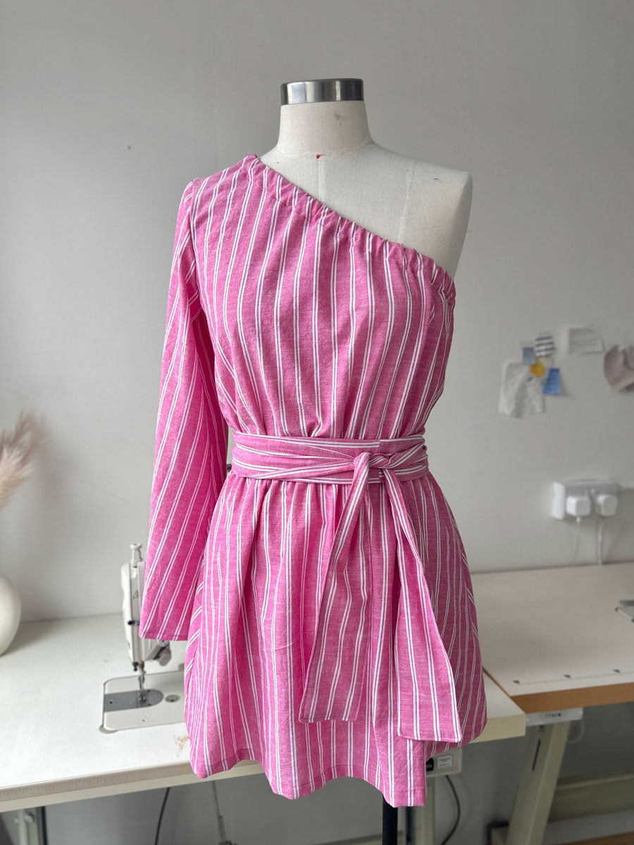 SAMPLE Sienna dress - pink stripe size 10