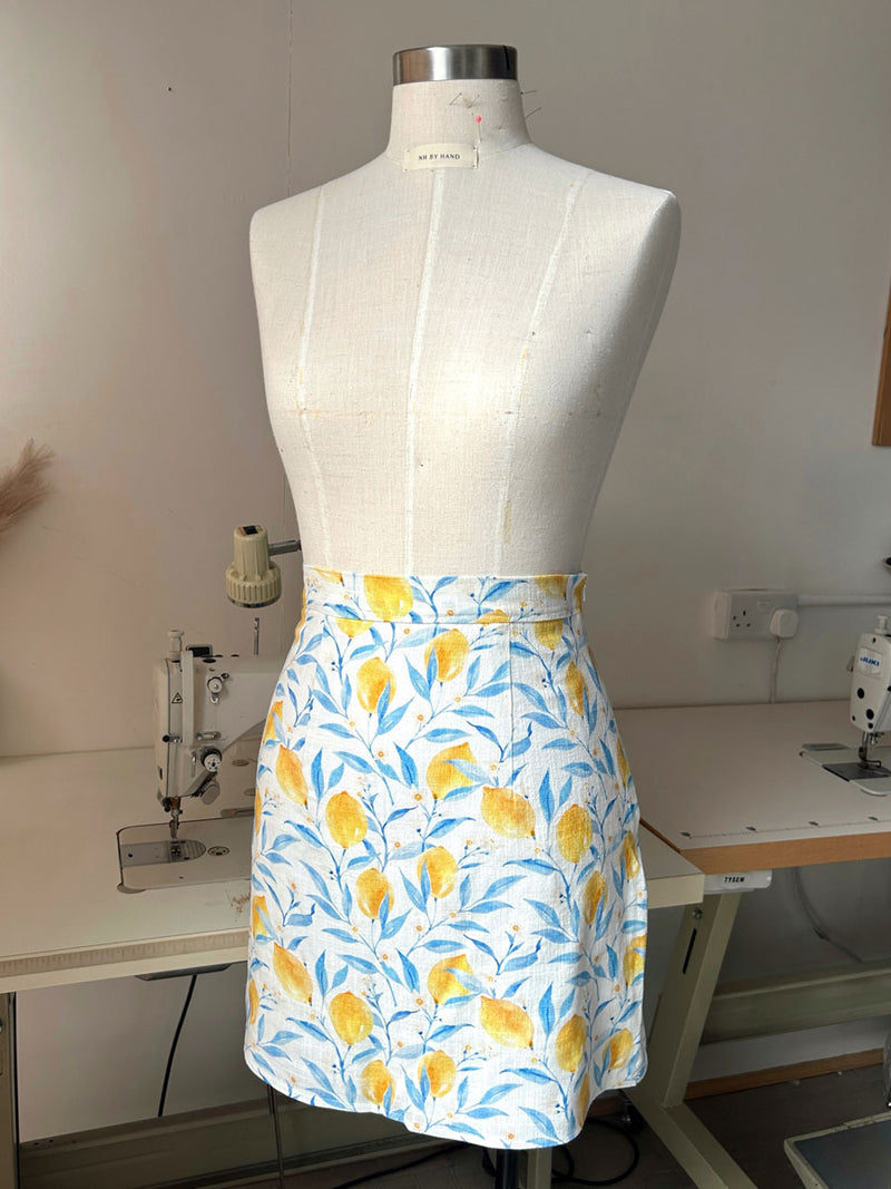 SAMPLE Sarah mini skirt - lemons size 10-12 (read description)